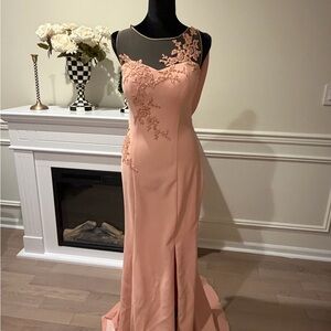 Alfani Blush Floral Lace Prom Dress